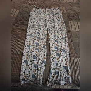 Manatee Print Pajama Pants - White and Blue
